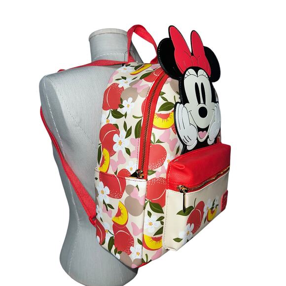 Disney Minnie Mouse Summer Peaches fruit large 3D face Minnie backpack NEW main image 7